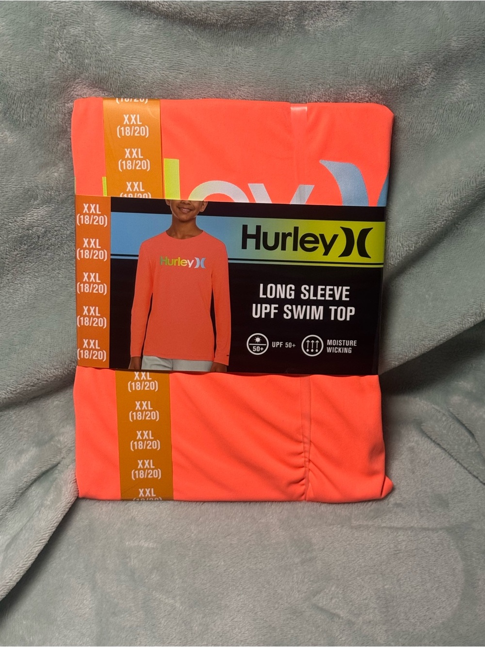 Hurley Kids Crewneck Long Sleeve Swim Top - Bright Coral